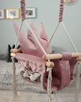 Swing with Crown Shaped Cushion - Dusty Pink