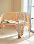 Beige Woven Throw | Bosie Chevron