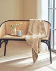Beige Woven Throw | Bosie Chevron