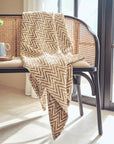 Beige Woven Throw | Bosie Chevron