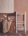 Beige Woven Throw | Bosie Chevron