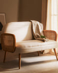 Beige Woven Throw | Bosie Chevron