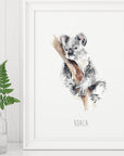 Personalised Watercolour Koala Bear Wall Print