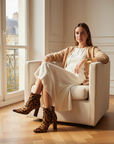 Sapucaia Leopard Print Calf Hair Ankle Boots – 8.4cm Wooden Heel