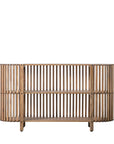 Luxury Umi Slatted Sideboard, Japandi Style Solid Mango Wood with Black Stud Detailing, Premium Storage Furniture by Ella James at brixbailey.com