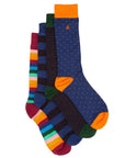 Spots & Stripes Comfort Cuff Bamboo Sock Bundle - Four Pairs
