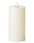 Warm ivory LED flameless candle with realistic flicker, durable plastic, 15cm tall, creates cozy ambiance without flames (124 chars) by sostter at brixbailey.com