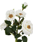 White Hedge Rose Artificial Flower Single Stem