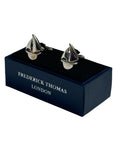 sailing boat silver style colour cufflinks