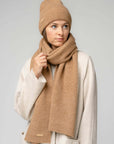 Natural Baby Alpaca and Merino Wool Light Fisherman's Rib Scarf