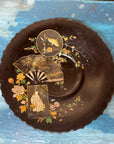 Antique 19th.C Papier-Mâché Lacquered Chinese Tray Plate Bowl / Chinoiserie C
