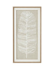 Large White Feather Wall Art with Beaded Frame