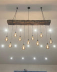 Chunky Wooden Beam Chandelier XXL Long Drop