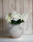Antique White Ceramic Vase with Greek Inspired Motif