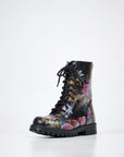 Pink Roses Leather Boots