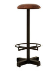Buffalo Brown Leather Round Bar Stool
