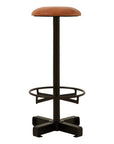 Buffalo Light Brown Leather Bar Stool with Black Finish Base