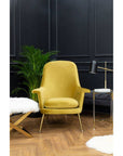 Anafi White Sheepskin Stool with Gold Finish Base