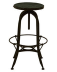 Vasco Green Marble and Black Finish Bar Stool