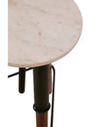 Vasco White Marble and Wood Bar Stool