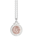 Personalised St Christopher Necklace - Silver & Rose Gold