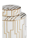 Ariana White and Gold Small Decorative Ceramic Jar