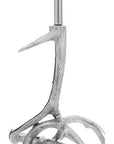 Antler Silver Metal Table Lamp with Black Fabric Shade