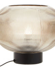 Large Ribbed Smoked Glass Table Lamp | Enola