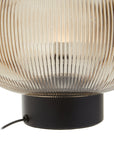Large Ribbed Smoked Glass Table Lamp | Enola