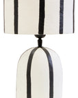 Black and White Stripe Papier Mache Table Lamp | Carta