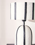 Black and White Stripe Papier Mache Table Lamp | Carta
