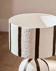 Black and White Stripe Papier Mache Table Lamp | Carta