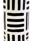 Black and White Papier Mache Table Lamp with Geometric Lines | Carta