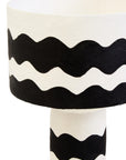 Black and White Curved Stripe Papier Mache Table Lamp | Carta