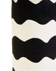 Black and White Curved Stripe Papier Mache Table Lamp | Carta