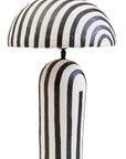 Black and White Stripe Papier Mache Table Lamp with Dome Shade | Carta