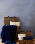 Bosie Navy Blue Faux Fur Throw | Lamina