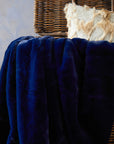Bosie Navy Blue Faux Fur Throw | Lamina