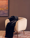 Bosie Black Faux Fur Throw | Lamina