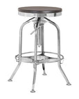 Gator Black Ash Wood and Chrome Finish Adjustable Bar Stool