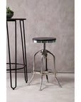 Gator Black Ash Wood and Chrome Finish Adjustable Bar Stool