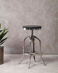 Gator Black Ash Wood and Chrome Finish Adjustable Bar Stool