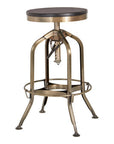 Gator Black Ash Wood and Brass Finish Adjustable Bar Stool