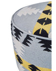 Cefena Kilim Style Footstool With Mango Wood Legs