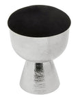 Jaipur Black Velvet Stool with Silver Finish Base