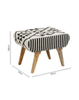 Cefena Black and White Berber Style Footstool