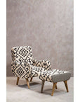 Cefena Black and White Berber Style Footstool