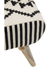 Cefena Black and White Berber Style Footstool