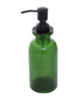 Allegra Green Glass Soap Dispenser with Black Pump 300ml