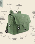 Children's Cotton Backpack with Chest Strap, Water-Repellent